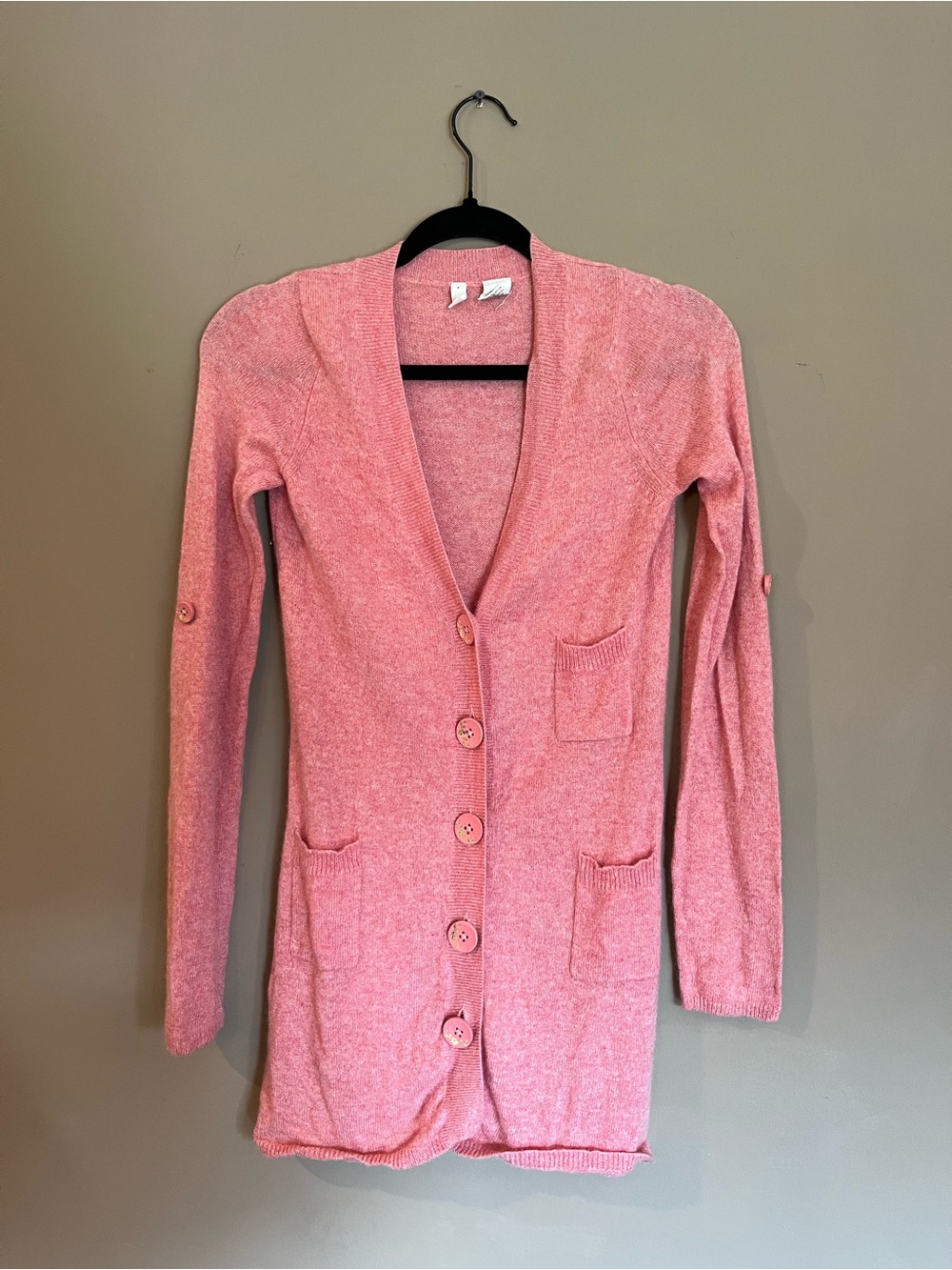 MOTH 100% Cashmere Pink Button Front Cardigan Sweater Small